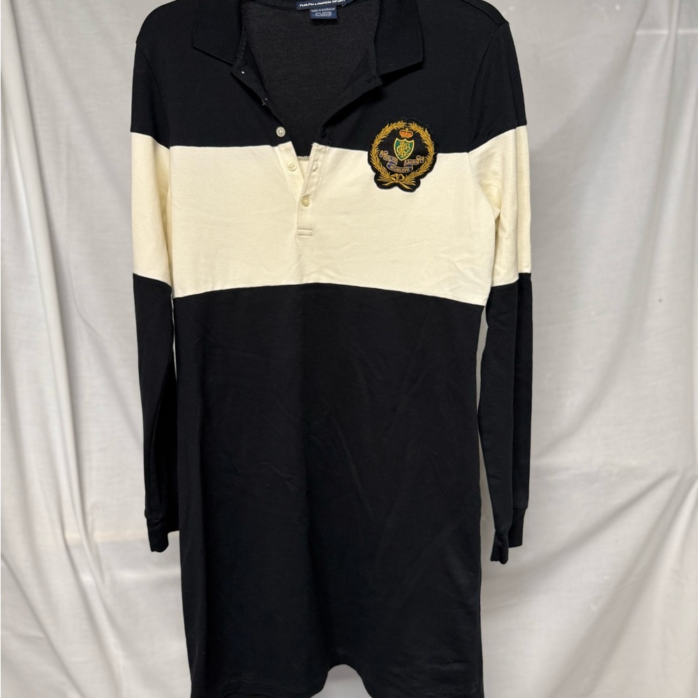 Ralph Lauren Black Polo Rugby Style with Embroidered Crest